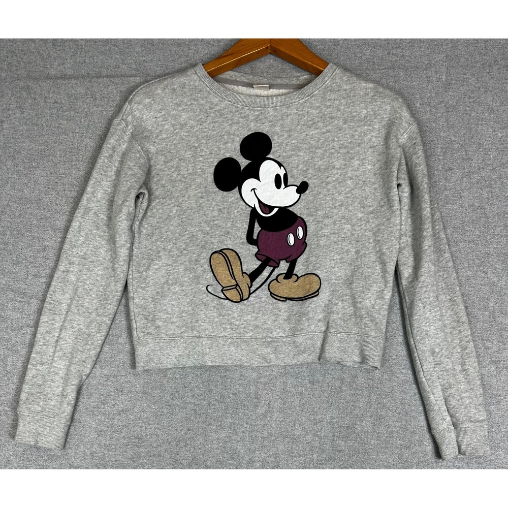 Uniqlo Mickey Mouse Sweatshirt Women XS Gray Disney